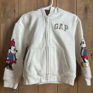 GAP Kids Cream Hoodie with Minnie and Mickey Mouse Design